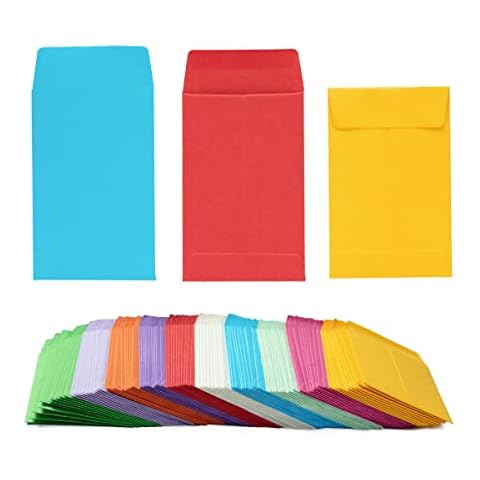 1000 Pieces Colorful Small Coin Envelopes Self-Adhesive Seed Envelopes Mini Parts Small Items Storage Packets Envelopes for Garden, Office or Wedding Gift (2.25×3.5 inch) Cover