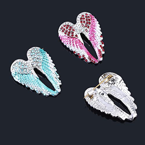 Image of Angel Wings Brooch Pin - Crystal Angel Wings Brooch Multicolor Lapel Pin Trendy Backpack Badge Hat Bag Decoration Accessories for Women Teen Girls