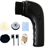Kit De Limpieza De Calzado Eléctrico, Máquina para Lustrar Zapatos con 3 Cabezales Cepillo Reemplazables, Elimina Eficazmente El Polvo, Fácil Usar Y Mantiene Las Manos Limpias para Botas