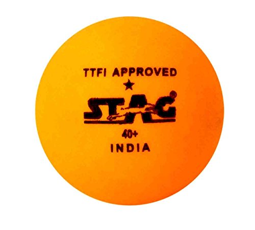 Image of Stag One Star Plastic Table Tennis Ball, 40mm Pack of 12 (Orange)
