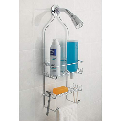 Serviteur de douche suspendu iDesign Milo argenté pour shampoing et soin