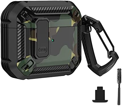 Airpod pro case AirPods Pro Case with LockAirPods Pro Charging Case Secure Lock Full-Body Protection Easy to Use Wireless Charging Shockproof Airpod Pro Case Shockproof&Drop protection