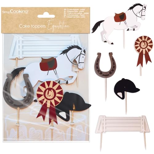 ScrapCooking - Cake Toppers Reiten - Dekoration für Kuchen & Cupcakes aus Papier - Pferd, Hufeisen, Hindernis - Deko Geburtstag - 4947 ScrapCooking - Cake Toppers Reiten - Dekoration für Kuchen & Cupcakes aus Papier - Pferd, Hufeisen, Hindernis - Deko Geburtstag - 4947