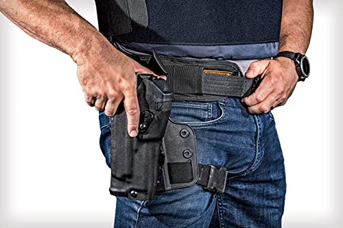 Drop Leg Holster Platform And Drop Flex Adapter With Leg Shroud Assembly Polymer, For Holster Attachments Quick Locking System Kit Black #TOP3