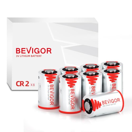 BEVIGOR CR2 Battery, CR2 3V Lithium Battery 900mAh, 8 Pack CR15h270 Batteries, Longger Lasting High-Performance PTC Protected for Flashlight, Digital Cameras, Toys, Alarm Systems 【Non-Rechargeable】 by BEVIGOR - Used condition - CA$11.21