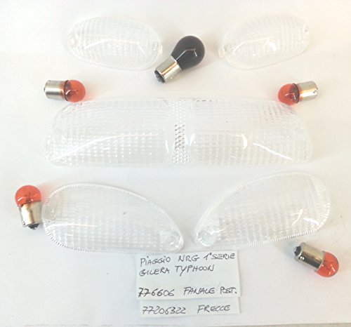 RMS - Set de 4 cabochons transparents pour clignotants + feu arrière, pour scooter Gilera (ampoules comprises)