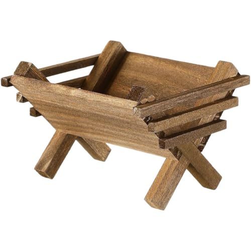 Baokuan Gesù nella Mangiatoia di Legno, Decorazioni Natalizie Religiose, Presepe, Culla della Natività, Accessorio per Decorazioni per Interni Ed Esterni.