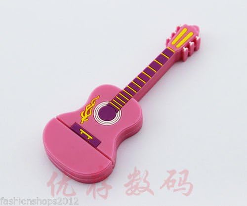 Usb Flash Drive 2.0 4GB Mini Guitar Model Pink Colors 1 Pcs.