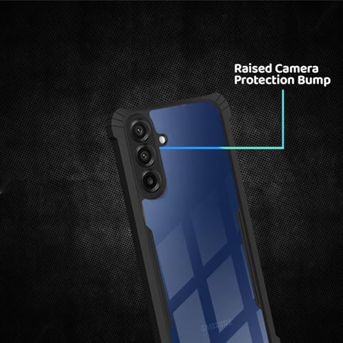 Image of Polycarbonate Crystal Clear Back Cover Case for Samsung Galaxy A17 5G | 360 Degree Protection | Shock Proof Design | Transparent Back Cover for Samsung Galaxy A17 5G - Black Bumper