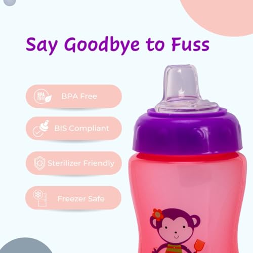 Image of Adore Spouty Silicon Soft Spout Sipper with Hood 270ml (Pink)