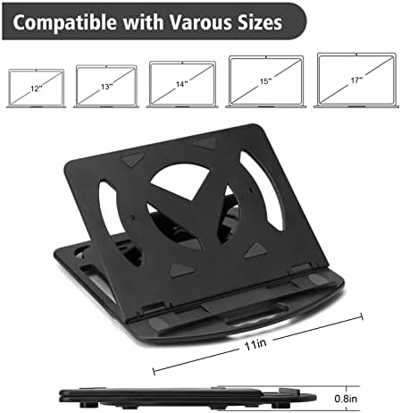 Adjustable Laptop Stand with 7 Levels - Portable Laptop Stand for Desk 360°Swivel Base Tablet Notebook Plastic Laptop Riser Holder for MacBook Air/Pro, Dell XPS, HP, Lenovo, More 10-17" Laptops/iPad