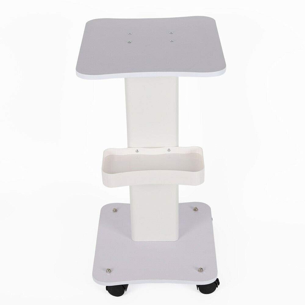 Carrello per cosmetici in alluminio, carrello da lavoro, carrello da salone e trolley, colore: bianco