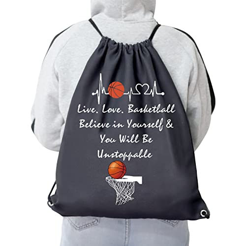 Basketball Drawstring Bag Basketball Player Gifts Live Love Basketball Sport Pack Cinch Sack Basketball Team Gift - Image 4
