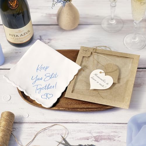 W&F Gift Something Blue Wedding Gift Embroidered Handkerchief thumb #2