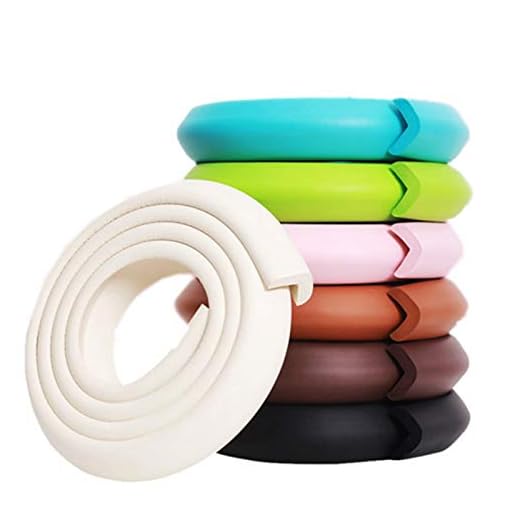 M2cbridge L Shape Extra Thick Furniture Table Edge Protectors Foam Baby Safety Bumper Guard 6.5 Ft (off-white)