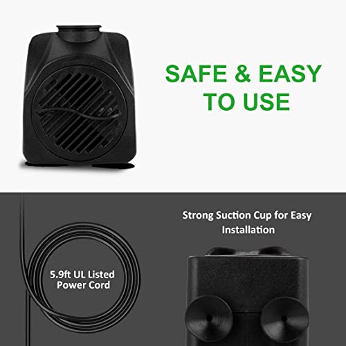 Growneer 550Gph Submersible Pump 30W Ultra Quiet Fountain Water Pump, 2000L/H, With 7.2Ft High Lift, 3 Nozzles, 4.9 Feet Tubing For Aquarium, Fish Tank, Pond, Hydroponics, Statuary #TOP2