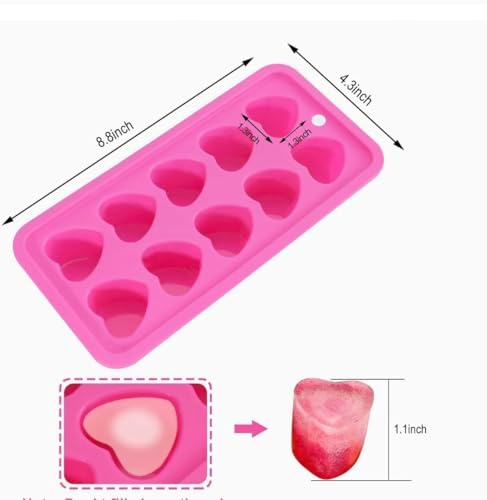 Bandeja de silicona para cubos de hielo en forma de corazón miniatura 2