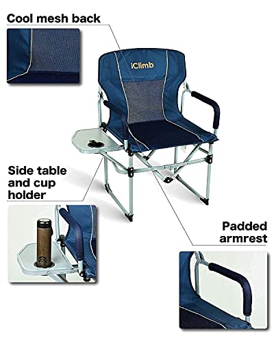 Iclimb 2 Heavy Duty Compact Folding Chair And 1 Folding Square Table Bundle For Two Adults Camping, Picnic, Backyards, Bbq #TOP4