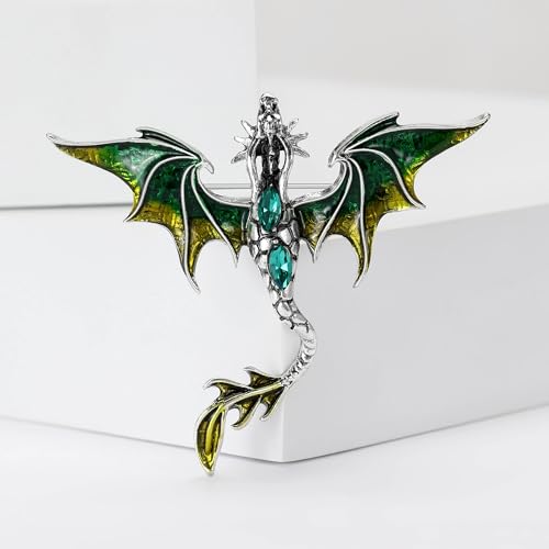 Image of Dragon Brooch for Men Suit Lapel Enamel Pins for Suits Fashion Accessories Shirt Clip