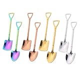 NETNETMALL 8 Pcs Stainless Steel Mini Shovel Shape Tea Coffee Cake Ice Cream Dessert Sugar Soup...