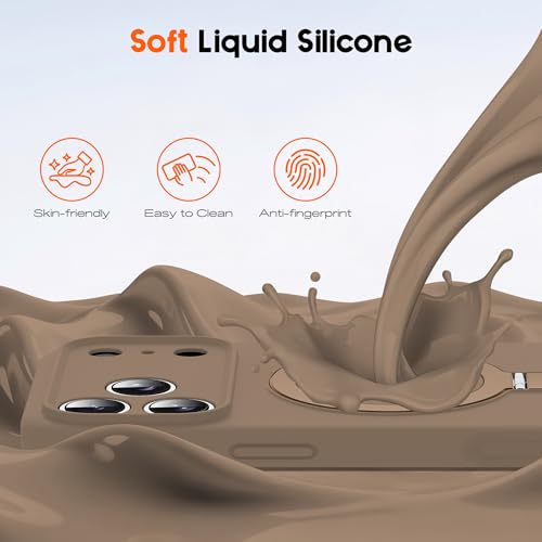 SKYLMW Compatible with iPhone 17 Pro Case with Magnetic Invisible Stand Compatible with Mag-Safe Military Drop Tested Shockproof Silicone 17 Pro Phone Case for Women Men 6.3",Brown by SKYLMW - Used condition - Image 6