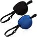 2 Pièces Patchs Oculaires Réglables Cache-Œil Noir et Bleu Cache-Oeil Cache-Œil de Pirate Halloween pour Adultes et Enfants Fête d'Habillage d'Halloween, 3 x 2,8 Pouces