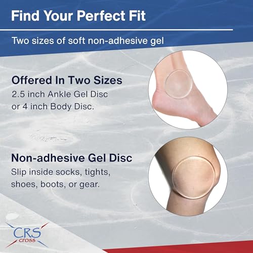 CRS Cross Ankle Gel Discs - Ankle Gel Pads for Boots (Protect and Cushion for Ice Skating, Hockey, Roller, Inline, Hiking, Riding, Ski Boots) (2 1/2 inch)