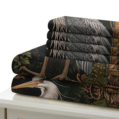 Housse de couette lavable hérons en microfibre durable anti-plis