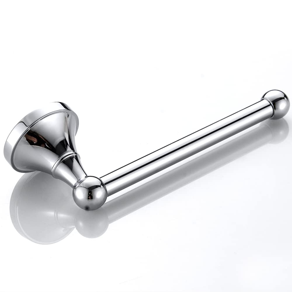Celbon Brass Toilet Roll Holder Sliver Chrome Antique Bathroom Tissue Roll Bar Wall Mounted Toilet Paper Loo Holder for Bathroom Kitchen - Image 2