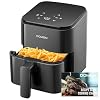 3 Qt Compact Air Fryer with Non Stick Basket and Rack User Friendly Simple Touchscreen Cook in Simple Steps Low Oil Cooking Small Air Fryer Space Saving Cooker