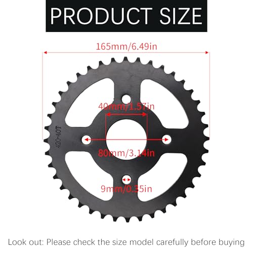 Image of 40 /41 /420 Chain Sprocket 40T Tooth Mini Bike Sprocket 40mm bore fit for Coleman CT200U CT200U-EX BT200X Baja Warrior Minibike TrailMaste Massimo MB165 MB200 Predator 196cc 200cc 212cc