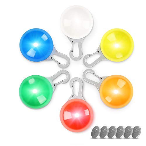 Dog Lights Cat Pet LED Collar Light, 6 Pieces Clip On Collar Charms