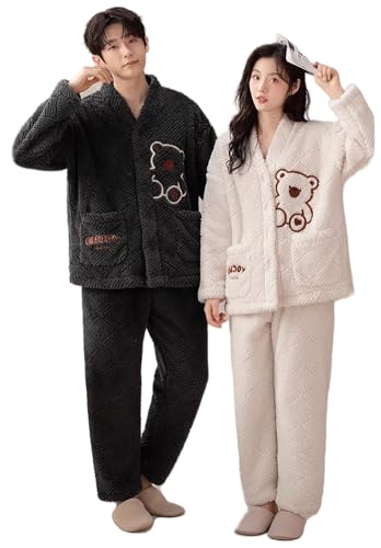 ルームウェア パジャマ メンズ ペアルームウェア ルームウェア レディース 暖かい 母の日 プレゼント 70代 冬 パジャマ レディース ルームウェア メンズ あったか 長袖パジャマ レディース お揃い 部屋着 前あきパジャマ レディース つなぎ パジャマ