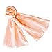 Long Solid Satin Chiffon Lightweight Silky Scarf Wrap 35+ Colors - Peach