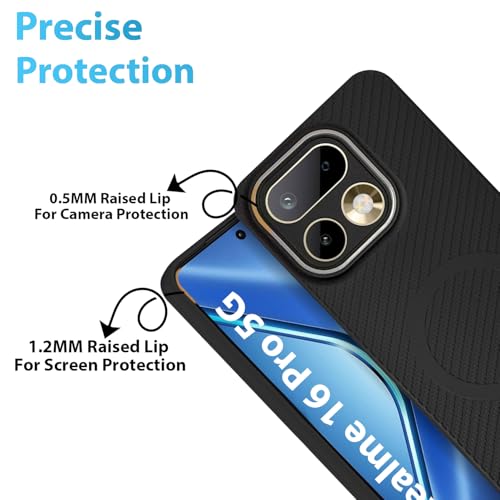 Image of LIRAMARK Rugged Carbon Fibre TPU Armor Silicone Back Cover Case for Realme 16 Pro Plus 5G