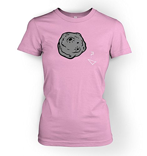 Women's Retro Asteroids T-Shirt (Large (approx size 14)/Light Pink)