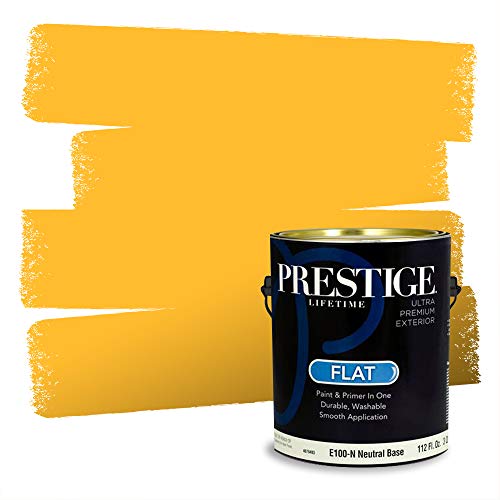 PRESTIGE Paints Exterior Paint and Primer In One, 1-Gallon, Flat, Comparable Match of Valspar* Sunspark*