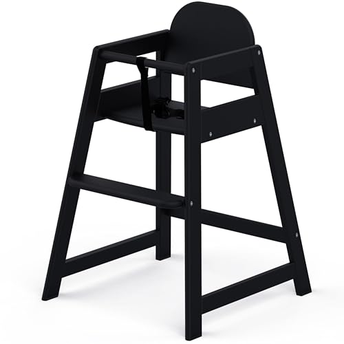 Emma - Chaise haute empilable en bois Noir