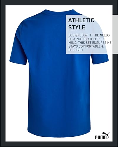 Image of PUMA Boys T-Shirts Athletic Crewneck Short Sleeve Tees (Sizes S-XL) | Soft Breathable Cotton Blend, Comfortable Casual Fit, Great for School, Play & Everyday Wear