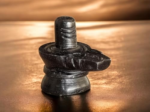 Image of SAUDEEP INDIA Black Marble Shiv Ling | Shiva Lingam for Home Temple | Mahadev Shankar Bholenath Shiv Ling Idol for Pooja Home Temple Mandir (Lotus Brother Rakhi Combo)