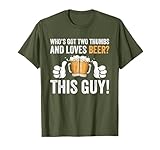 Two Thumbs Loves Beer This Guy Funny T-Shirt