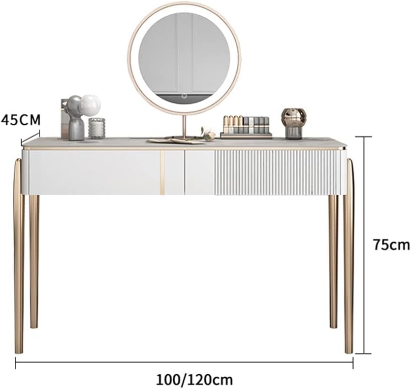 Dresser Bedroom Storage Cabinet Rock Slab with Makeup Stool Furniture