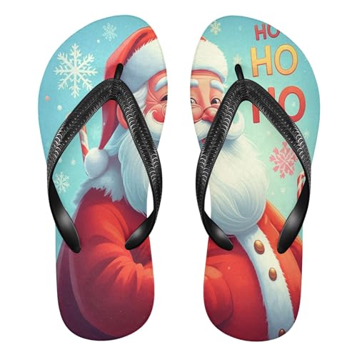 Burbuja Santa Claus Flip Flops for Women Men, Soft Thong Sandals Rubber Slippers for Pool Beach Essentials
