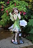 HH Home Hut Garden Solar Ornament Cherub Fairy Angel Figurine Colourful Statue 35 cm Tall