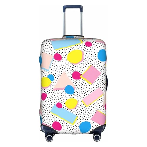80s Style Spot Blots And Dots Travel Luggage Cover Elastic Suitcase Protector Washable Baggage Covers For Trunk Case Fits 25-28 Inch Luggage