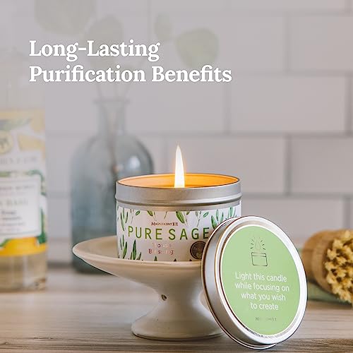 Magnificent 101 Long Lasting Pure White Sage Smudge Candle - 6 Oz - 35 Hour Burn Time | Smoke Free Candle to Cleanse Your Home & Banish Negative Energy - Image 3