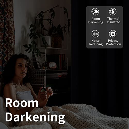 Bgment Fashion Sliding Door Curtain 100 X 84 Inches, Wide Thermal Blackout Curtains Room Darkening Room Divider Window Curtain, 1 Panel, Black, 84 Length X Wide 100 #TOP3