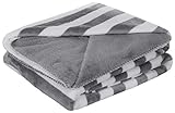 Brandsseller Manta Mullida 150 x 200 cm Manta de Microfleece Suave Manta Rayas Gris