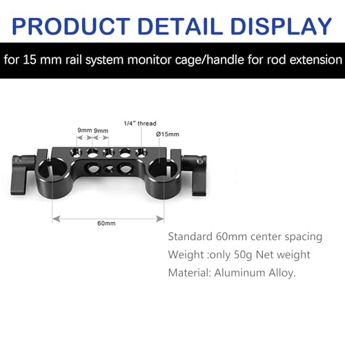 Image of NICEYRIG 15mm Rod Clamp for Camera Shoulder Rig 15mm DSLR Camera Cage Rig