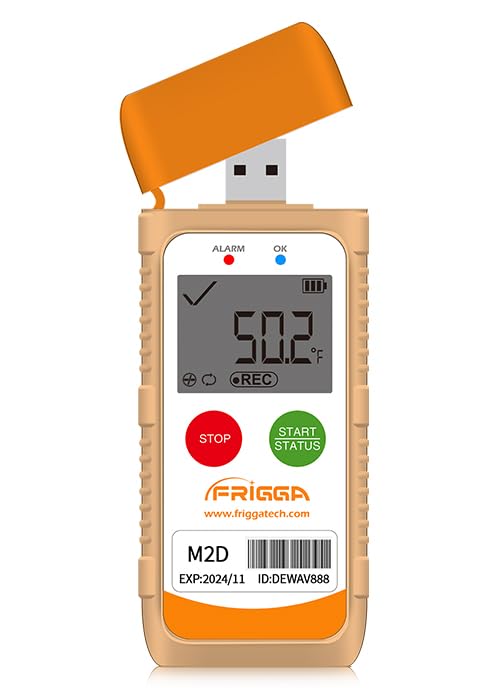 Frigga M2D Wiederverwendbare Temperatur Datenlogger USB Digitaler Temperatur Rekorder 14400 Punkte Hochpräzise Thermometer Logger PDF CSV Bericht...